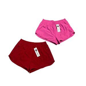 Aurefin Womens Athletic Running Shorts Lot of 2 Size S Red Pink NWT